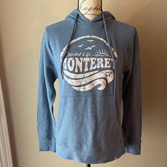 💙Bundle 3 for $19 - Monterey Coastal Life Blue Hoodie - Picture 1 of 4